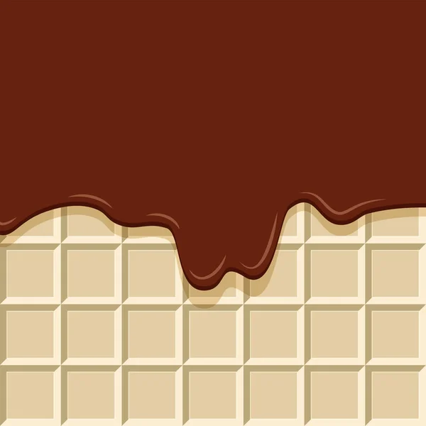 Chocolade Cacaoroom Gesmolten Chocoladereep Zoete Ijsjes Sjabloon Maquette Vectorillustratie — Stockvector