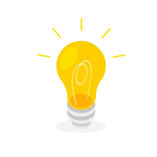 Light Bulb Icon Rays Shine Idea Creative Thinking Concept Vector — Stockvector