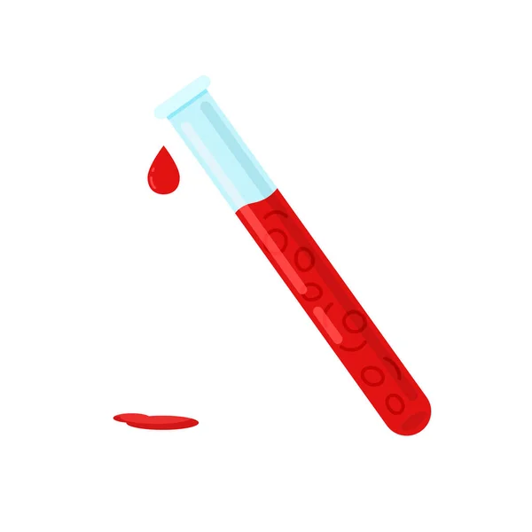 Medical Test Tube Blood Bloods Spot Laboratory Testing Red Bloody — Stock Vector