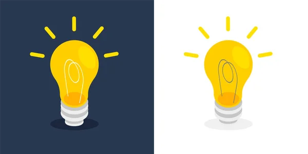 Light Bulb Icons Rays Shine Idea Creative Thinking Concept Vector — Stockvector