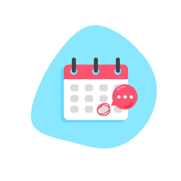 Kalenderfrist Oder Ereigniserinnerungsbenachrichtigung Hervorgehobenes Datum Darauf Ereignis Oder Ausgewählter Wichtiger — Stockvektor