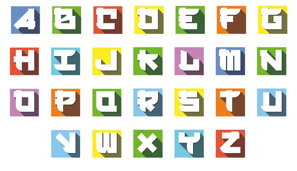 Lettrage Abc Font Alphabet Caractères Gras Colorés — Image vectorielle