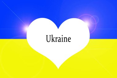 Ukrayna Soyut Arkaplan ile Dayanışma ve Boyalı Bayrak Biçimli Kalp. Vatanseverlik ve birliktelik kavramı. Ukrayna 'nın arka planında duruyor. Ukrayna için dua et..