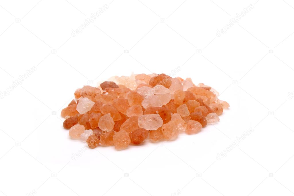 Himalayan rock salt isolated on white background