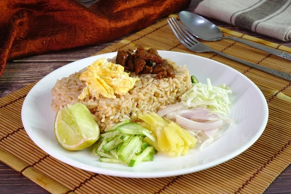 Креветкова Паста Смажений Рис Відома Тайська Кухня — стокове фото