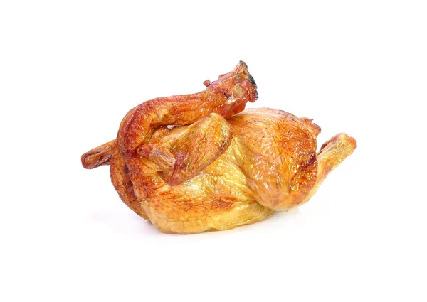 烤全鸡 背景为白色 中秋节传统粤式烤鸡 — 图库照片