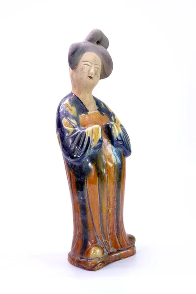 Antik Sírszobor Női Szépség Tang Dinasztia Híres Kínai Sír Figurin — Stock Fotó
