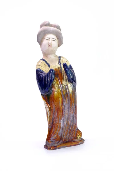 Antik Sírszobor Női Szépség Tang Dinasztia Híres Kínai Sír Figurin — Stock Fotó