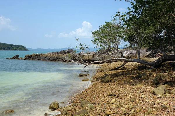 Naka Noi Adası, Phuket Tayland 'ın güzel deniz manzarası. Yaz tatili için arka plan, kopyalama alanı ile seçici odak