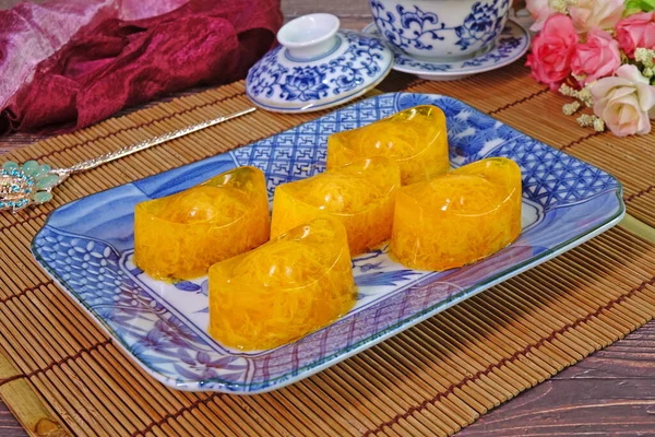 Lingots Chinois Pudding Gelée Dessert Bon Augure Pour Tous Les — Photo