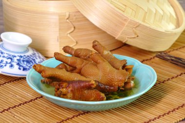 Pişmiş tavuk ayağı ünlü Çin Dim Sum, Kanton yemeği.