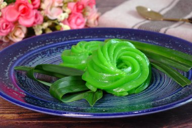 Pandanus pudingi, Tayland usulü tatlı ve lezzetli soğuk puding, Tayland usulü tatlı.