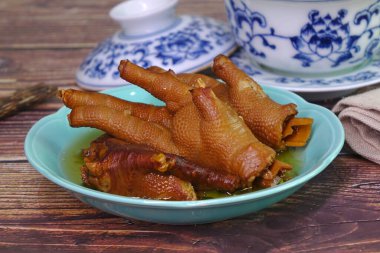 Pişmiş tavuk ayağı ünlü Çin Dim Sum, Kanton yemeği.