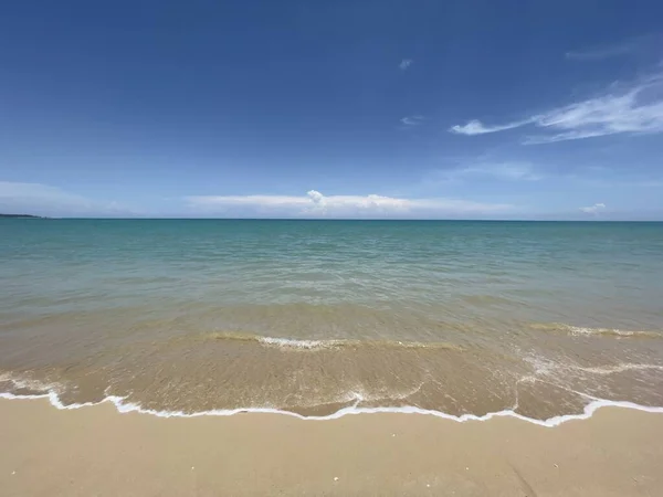 Rustige Zeegezicht Achtergrond Voor Zomervakantie Vakantie Zee Ochtend Voor Achtergrond — Stockfoto