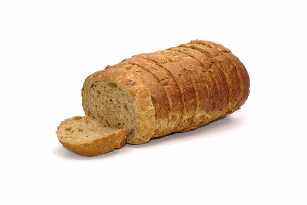Gluten Free Bread Isolated White Background Sliced Gluten Free Bun — Stock Photo, Image