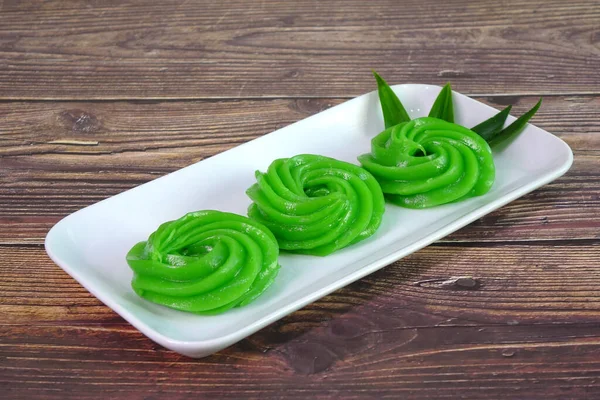 Pandanus Pudding Thai Sweet Delicious Cold Pudding Thailand Traditional Dessert — Stock Photo, Image