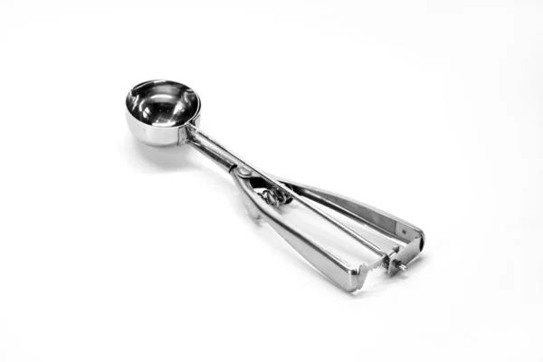 Ice Cream Scoop Isolated White Background Stainless Steel Ices Cream — Stok fotoğraf