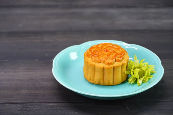 Mooncake Mid Autumn Festival Traditional Chinese Pastry Moon Cake Chinese — 스톡 사진