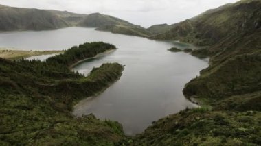 Sao Miguel Adası, Azores, Portekiz 'de Fogo Gölü.