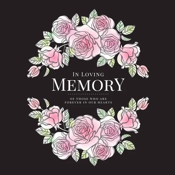 Loving Memory Those Who Forever Our Hearts Text Soft Pink — Stock Vector