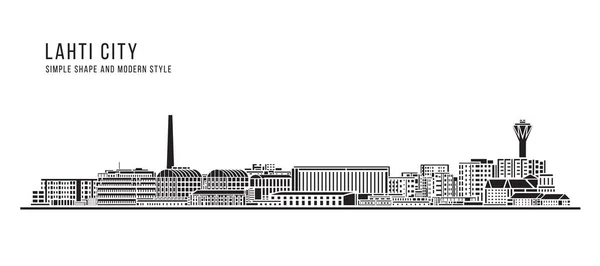 Stadtbild Gebäude Abstrakt Einfache Form Und Moderne Kunst Vektordesign Stadt — Stockvektor