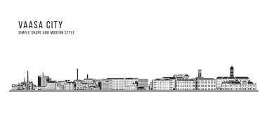 Cityscape Building Abstract Simple shape and modern style art Vector design - Vaasa city