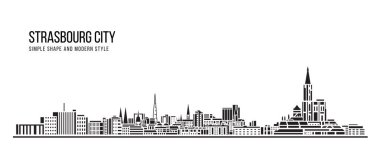 Cityscape Building Abstract Simple shape and modern style art Vector design - Strasbourg city