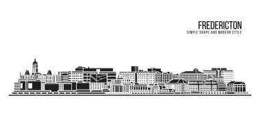 Şehir Binası Soyut Basit şekil ve modern tarz sanat vektörü tasarımı - Fredericton