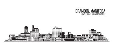 Şehir Binası Soyut Basit şekil ve modern tarz sanat vektörü tasarımı - Brandon, Manitoba