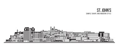 Şehir Binası Soyut Basit şekil ve modern tarz sanat vektörü tasarımı - St. John 's