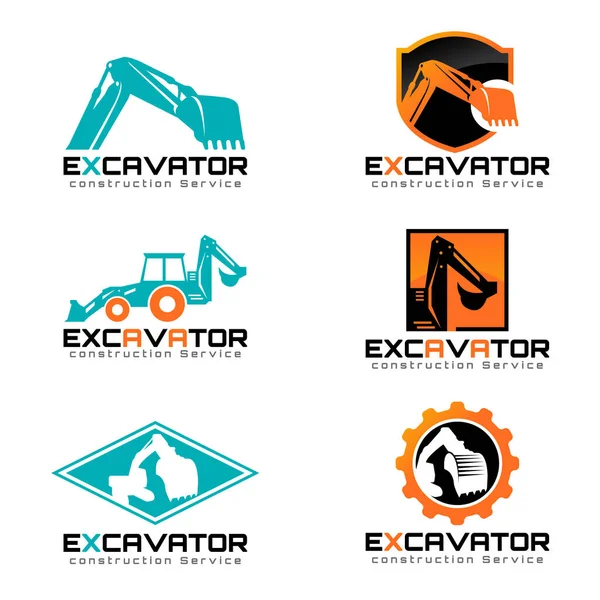 Дизайн Векторной Иллюстрации Логотипа Экскаватора Экскаватора — стоковый вектор
