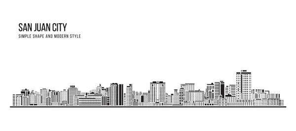 Edificio Cityscape Resumen Forma Simple Arte Estilo Moderno Diseño Vectorial — Vector de stock