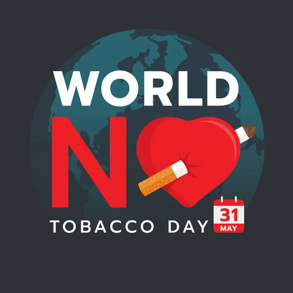 Dünya Üzerinde Sigara Ile Sigara Içmek Yasak Dünya Nın Arka — Stok Vektör
