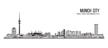 Şehir Binası Soyut Basit şekil ve modern tarz sanat vektörü tasarımı - Münih şehri