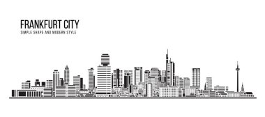 Şehir Binası Soyut Basit şekil ve modern tarz sanat vektörü tasarımı - Frankfurt şehri