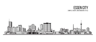 Şehir Binası Soyut Basit şekil ve modern tarz sanat vektörü tasarımı - Essen şehri