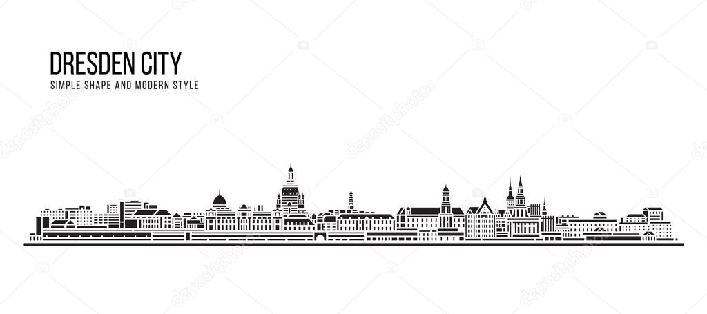 Cityscape Building Abstract Simple shape and modern style art Vector design - Dresden city
