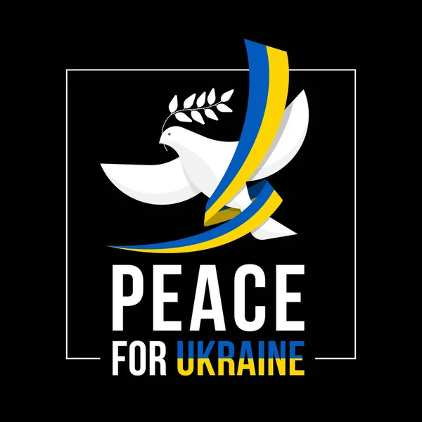 Mír Pro Ukrajinu Bílý Holub Míru Létání Ukrajinskou Národní Vlajkou — Stockový vektor