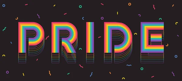 Szivárvány Pride Szöveg Vonal Csík Mozgás Árnyék Szalag Tűzijáték Textúra — Stock Vector