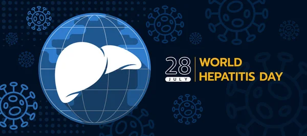 World Hepatitis Day White Liver Circle World Globe Sign Virus — 图库矢量图片