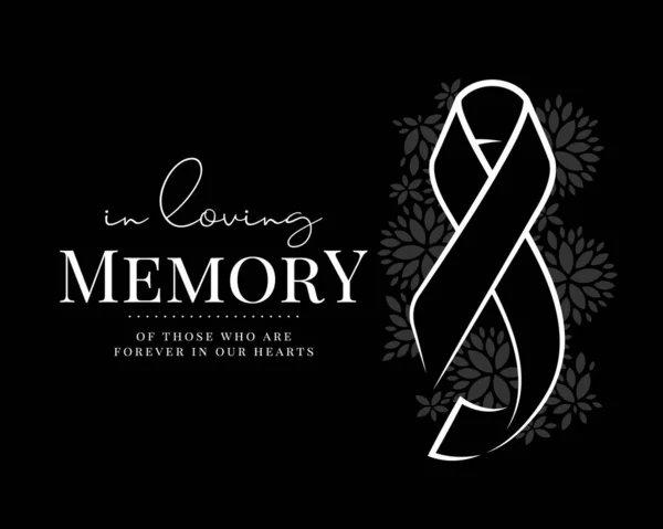 Loving Memory Those Who Forever Our Hearts Text Line Drawing — Stockový vektor