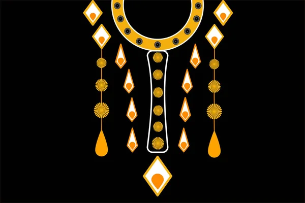 Modèle Ethnique Géométrique Traditionnel Collier Brodé Pour Femme — Image vectorielle