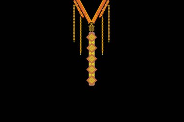 Geometrik Etnik Desen, Flora Nakışlı Kolye Tasarımı Kadın Bluzu Moda