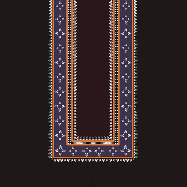 Traditional Geometric Ethnic Embroidered Neckline Pattern Design — 스톡 벡터