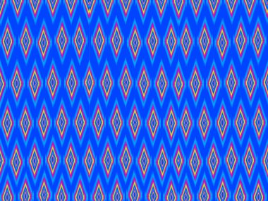 Traditional geometric ethnic embroidered ikat fabric pattern