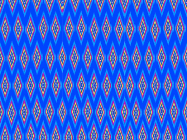 Traditional Geometric Ethnic Embroidered Ikat Fabric Pattern — Vetor de Stock
