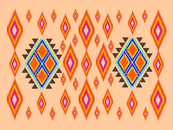 Traditional Ethnic Geometric Ikat Fabric Pattern —  Vetores de Stock