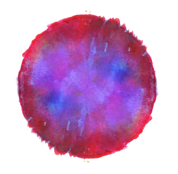 Blue Violet Red Color Watercolor Circle Texture Splash Isolated White — Stock Photo, Image