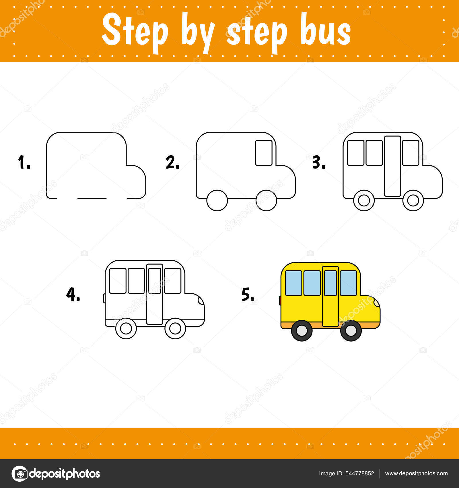 Tutorial de desenho para crianças. nível fácil. folhas de educação