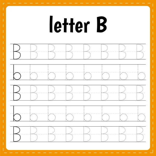 편지쓰기 레이싱 페이지 시험지 아이들을 알파벳을 — 스톡 벡터